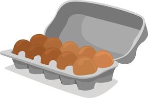 Eggs in big box, illustration, vector on white background