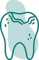 Broken tooth, illustration, vector, on a white background. vector
