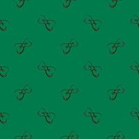 Green bows , seamless pattern on a dark green background. vector