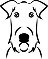 Dog with a long face, illustration, vector on white background.