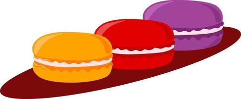 Macarons, illustration, vector on white background.