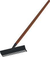 Rakes with wooden handle, illustration, vector on white background