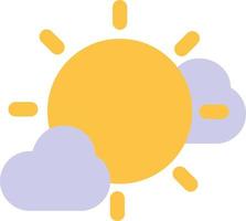 Sunny with a small chance of rain, illustration, vector on white background.