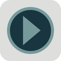 Blue play button, illustration, on a white background. vector