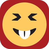 Emoji with big teeth, illustration, vector on a white background.