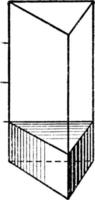 Volume Of Triangular Prism vintage illustration. vector