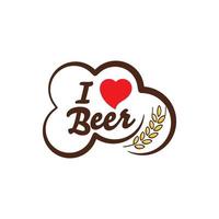 I love Beer Vector illustration design