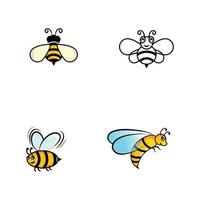 Bee vector icon illustration design template