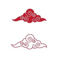 Chinese Cloud template vector icon