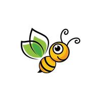 Bee vector icon illustration design template