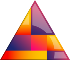 Abstract pyramid triangle logo illustration in trendy and minimal style png