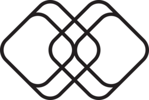illustration de logo carré de couches abstraites dans un style branché et minimal png