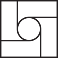 abstrakt fyrkant logotyp med cirkel illustration i trendig och minimal stil png