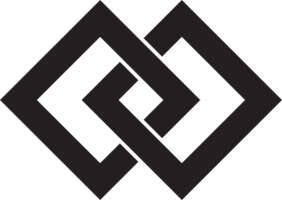 illustration de logo carré croisé abstrait dans un style branché et minimaliste png