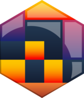 Abstract hexagon logo illustration in trendy and minimal style png
