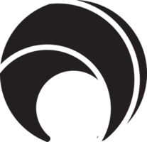 abstrakt cirkel logotyp med hål illustration i trendig och minimal stil png