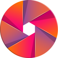 abstrakte Kamera-Shutter-Logo-Illustration im trendigen und minimalistischen Stil png
