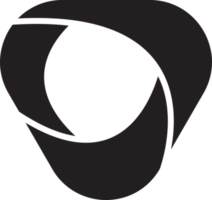 abstrakt triangel och cirkel logotyp i trendig och minimal stil png