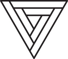 logotipo de triángulo abstracto en estilo moderno y minimalista png
