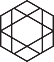 Abstract hexagon logo illustration in trendy and minimal style png