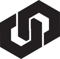 abstract verbonden zeshoek logo illustratie in modieus en minimaal stijl png