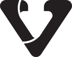 Abstract letter V logo illustration in trendy and minimal style png