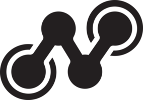 illustration abstraite du logo point et connexion dans un style branché et minimal png