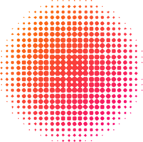 abstract kleur halftone cirkel logo illustratie in modieus en minimaal stijl png