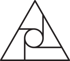 illustration abstraite du logo du triangle pyramidal dans un style branché et minimaliste png