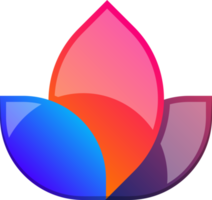 abstrakte Logo-Illustration mit drei Blütenblättern im trendigen und minimalistischen Stil png