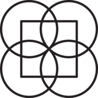illustration abstraite du logo de la fleur à quatre pétales dans un style branché et minimal png