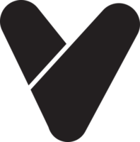 Abstract letter V logo illustration in trendy and minimal style png