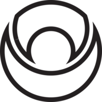 abstract brief O logo illustratie in modieus en minimaal stijl png