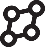 astratto punto e connessione logo illustrazione nel di moda e minimo stile png