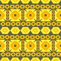patrón impecable con múltiples formas, como triángulo cuadrado y forma de diamante en tono amarillo. vector