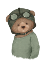 Zeichnung eines Teddybären in Militäruniform, Friedenswächter png