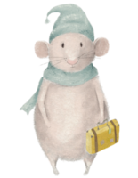 drawing of vintage white mouse png