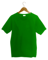 camiseta verde com cabide png