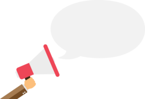 Megaphone with blank speech bubble png