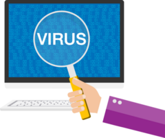 Virus scan on computer png