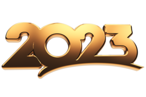 New year 2023 modern design style 3D typography of 2023 logo PNG