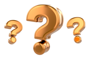 Volumetric 3d question mark on png Transprent background