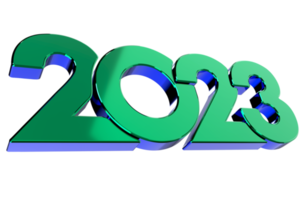 New year 2023 modern design style 3D typography of 2023 logo PNG