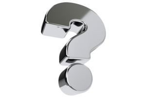 3d question mark on png background