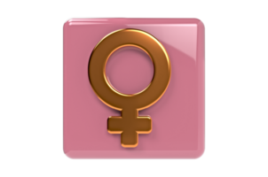 maschio, femmina sesso cartello. Genere simboli illustrazione. 3d resa. 3d Genere simboli