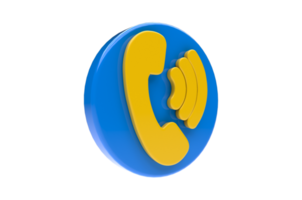 3D Render Telephone Call Icon with Transparent Background png