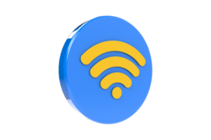 icône wi-fi de rendu 3d avec fond transparent png