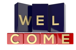 3D Welcome Banner PNG