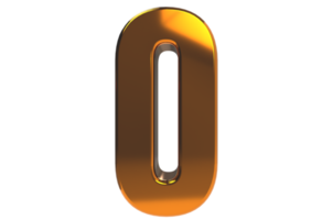 Number 0 3d render illustration png