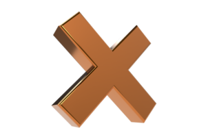 3D Cross sign on a transparent background PNG